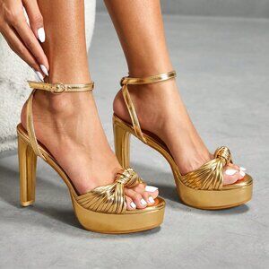 Gold Sophisticated Elegant Women's platform Heels